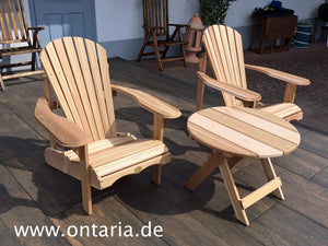 2 mounted Adirondack chairs with table