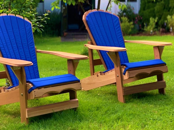 2 adjustable Adirondack comfort chairs with cushions