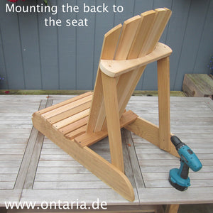 Back mounting of the Adirondack Chair