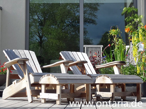 Adirondack reclining chairs with stool