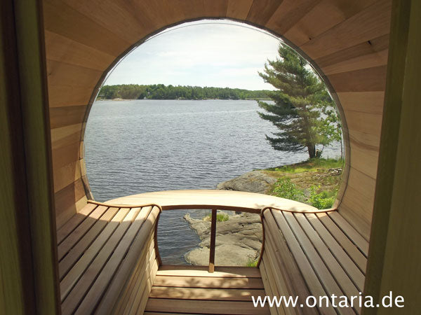 Package Deal 4: Panorama barrel sauna with veranda - 214 x L 310 cm